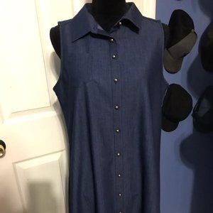 denim button up dress